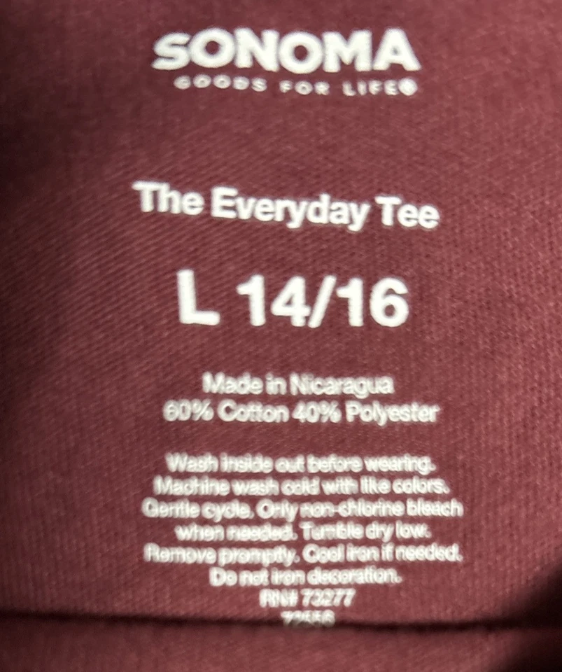 NWOT SONOMA BOYS LONG SLEEVE SOFT CREW SHIRT “SLOW DOWN AND UNPLUGGED”SZ L14-16 - Image 3 of 4