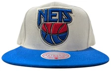 Mitchell & Ness Off Wht/Blue NBA New Jersey Nets Natural XL HWC Snapback - OSFA