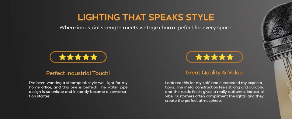 Industrial Water Pipe Wall light