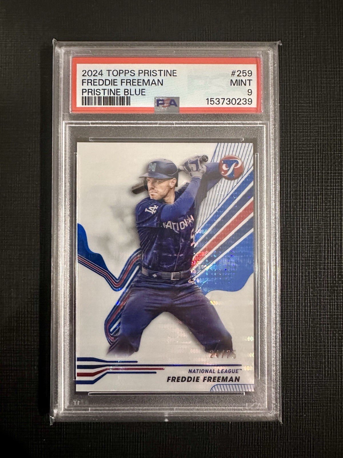2024 Topps Pristine - All-Star Game Freddie Freeman #259 Pristine Blue /75 PSA 9 view 1