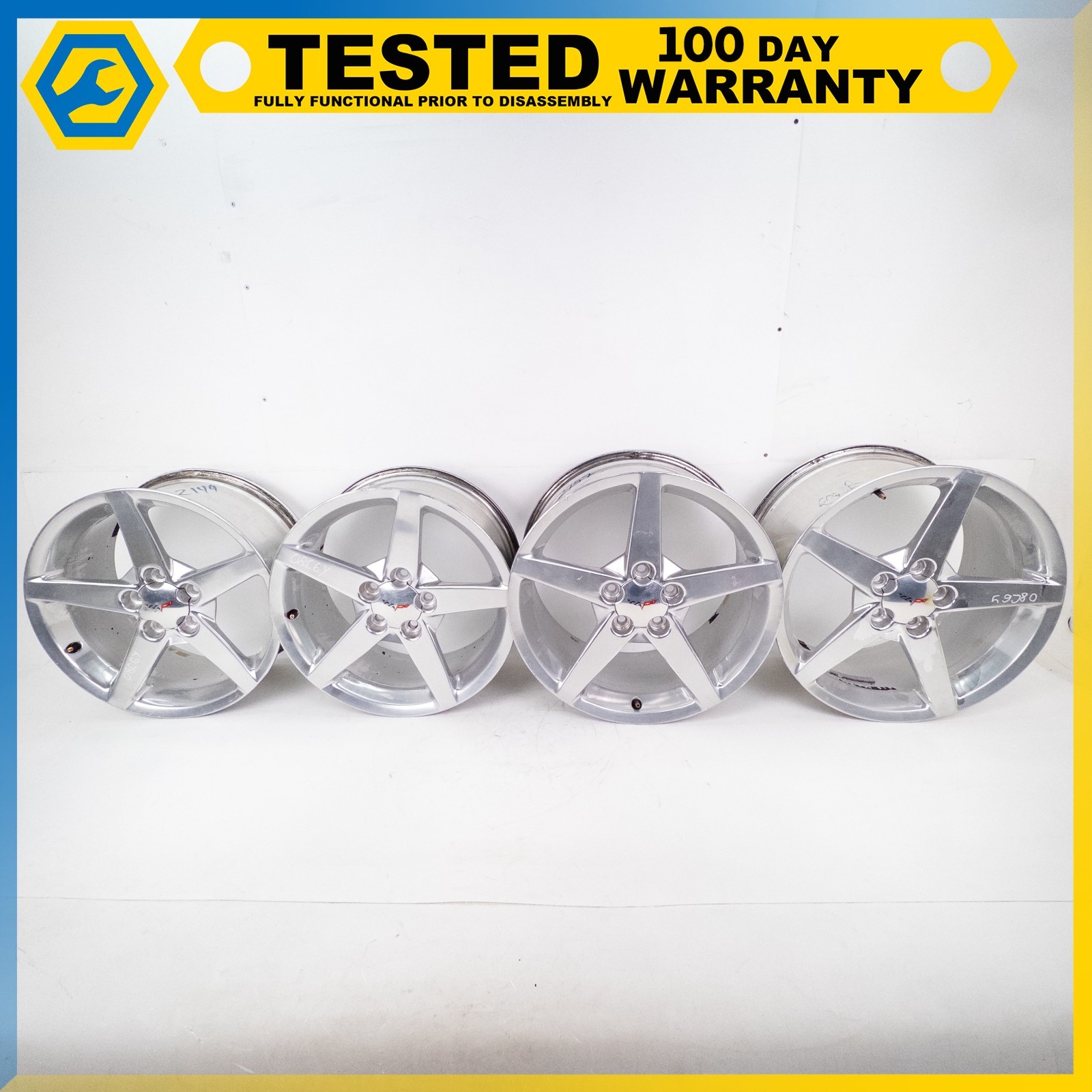 05-13 CHEVROLET CORVETTE C6 18x8.5/19x10 FRONT & REAR WHEEL RIM SET OEM