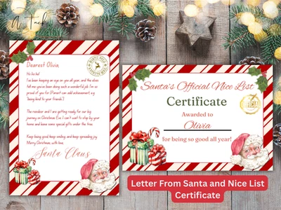 Personalised Magical Letter from Santa & Nice List Certificate