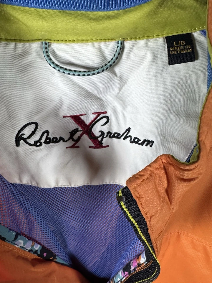 Chaqueta Robert Graham X Para Hombre Grande Naranja Bolsillos con Cremallera Completa Foto 4 de 4