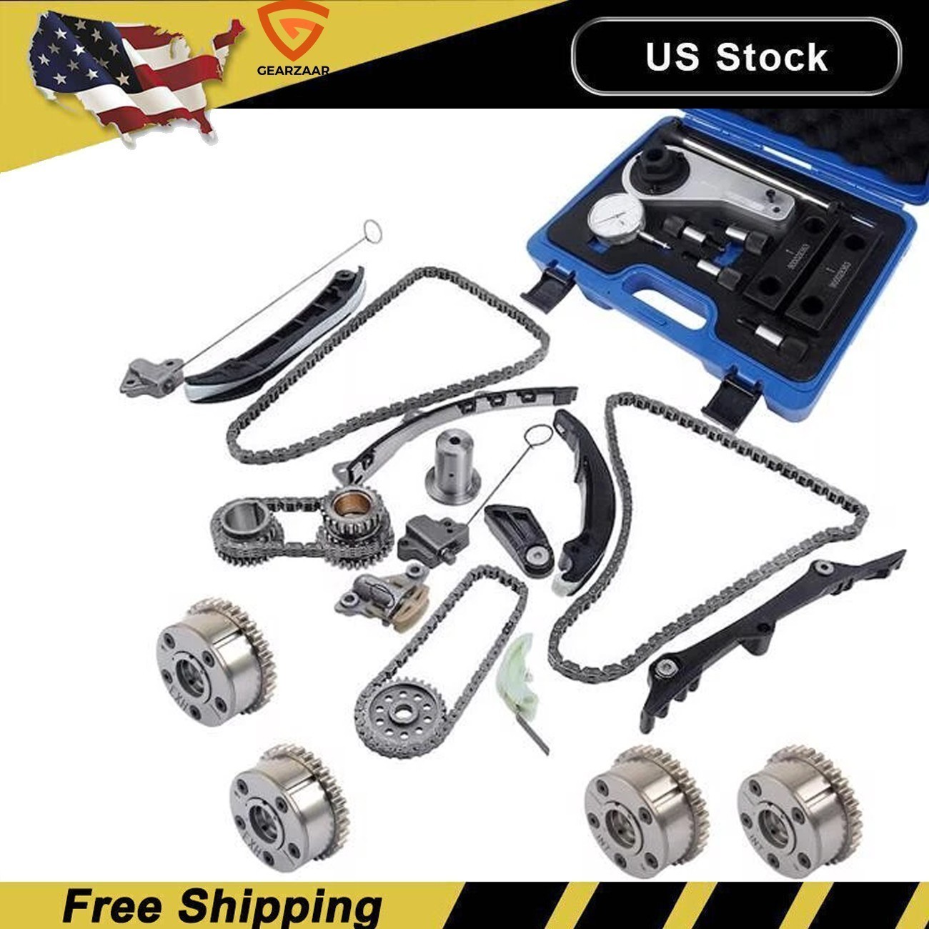 Timing Chain Kit Camshaft Phaser Replacement for Maserati Quattroporte Ghibli Le