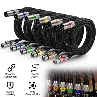 6 Pack 3M symmetrisches XLR Mikrofonkabel DMX Signal Stecker-Buchse Studio Audio