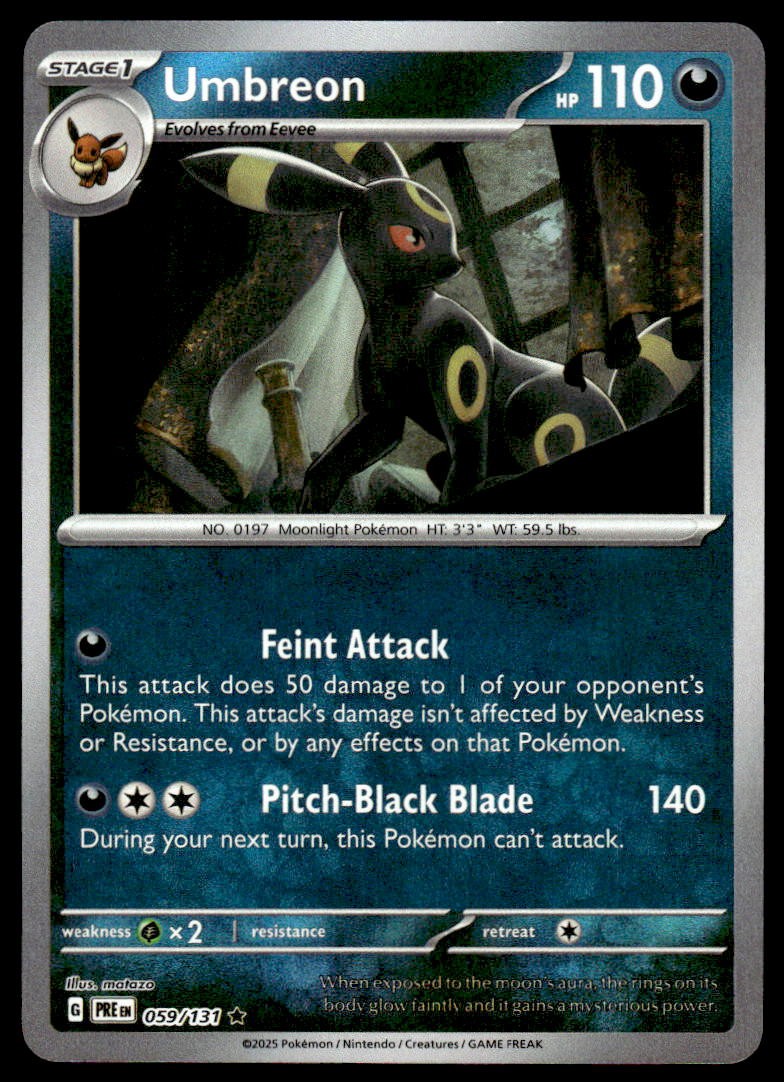 Pokemon TCG Prismatic Evolutions #059/131 Umbreon (Pokeball) NM