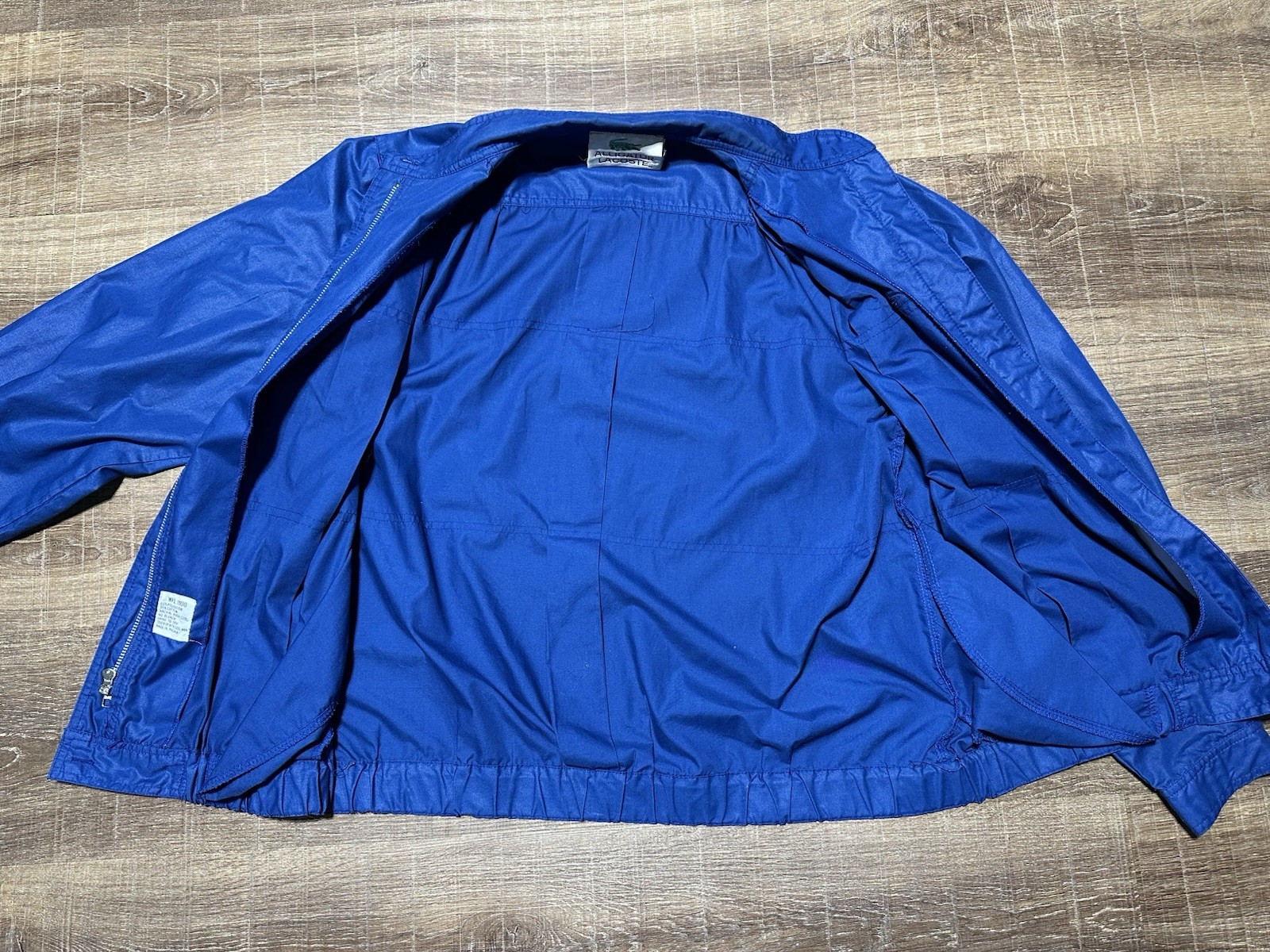 80s rare Vintage women's LACOSTE blue lightweight bomber jacket retro sportswear thumbnail 6