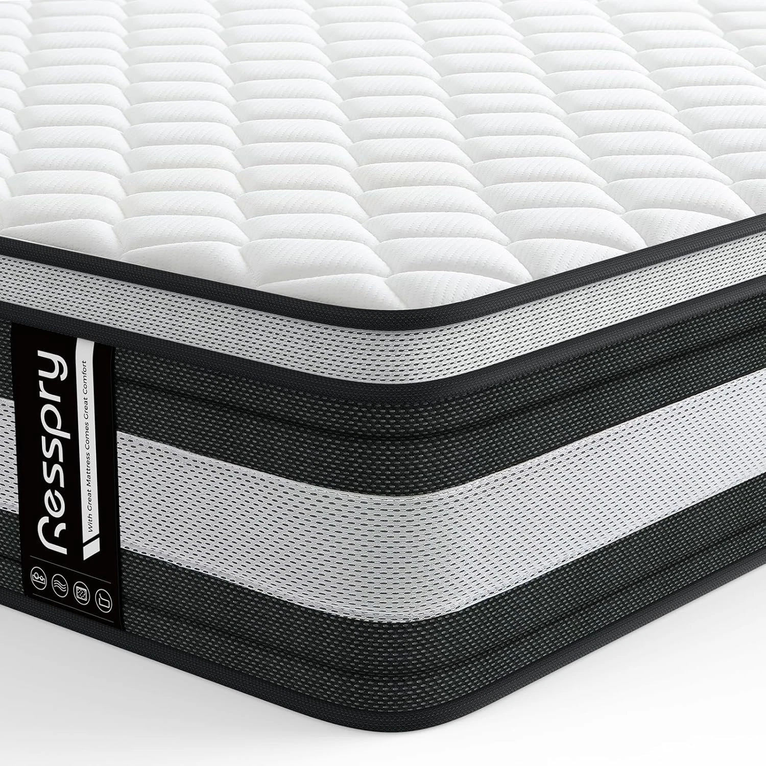 Small Double Mattress, 27 CM Hybrid With Breathable Memory Foam - Resspry
