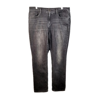 Levi Strauss & Co Jeans Black Mid Rise Skinny Stretch Size 16 Denim Pocket Logo 