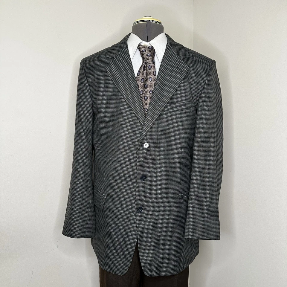 Raffinati Hombres 41R 45" Blazer Abrigo Deportivo Traje Chaqueta Gris Pata de Gallo 3 Btn EE. UU. Foto 2 de 4