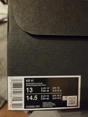 Nike KD 6 Brazil IH3582-001 Men's Size 13 New In Box