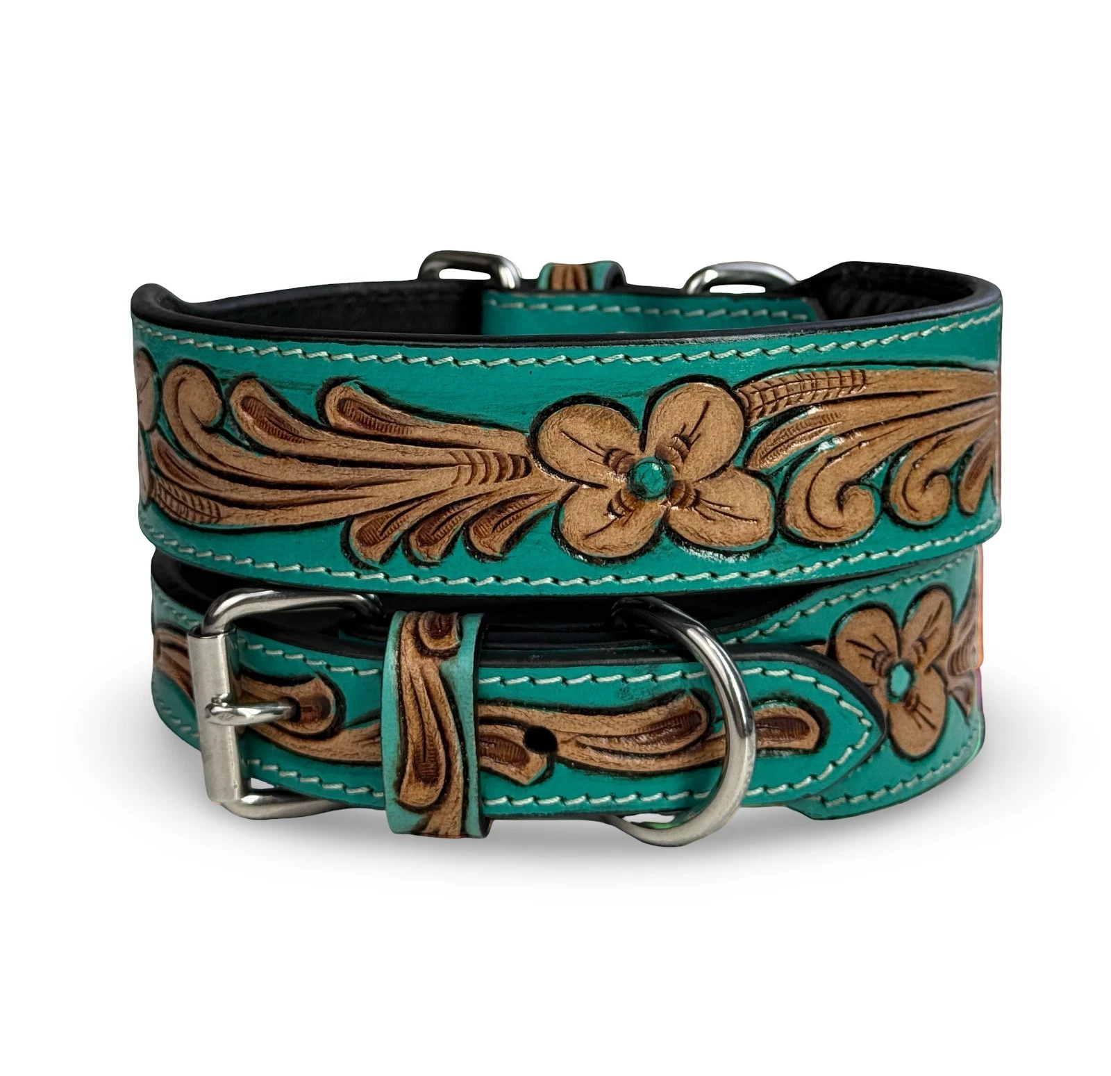 Western Leather Handmade Pet Dog Collar Heavy Duty Hand Tooled Adjustable
Opens in a new window or t