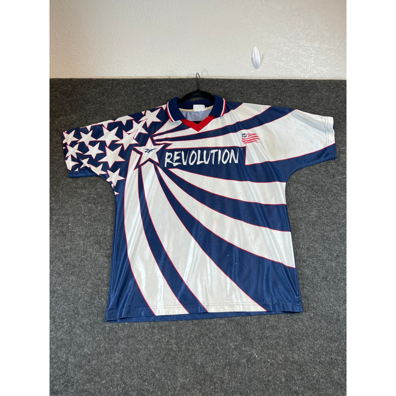 Vintage 90s Reebok New England Revolution Jersey Shirt Mens XL Blue Soccer MLS