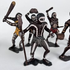 Vintage Soviet USSR Plastic Character Set of 6 Soldiers Natives Savages Signed