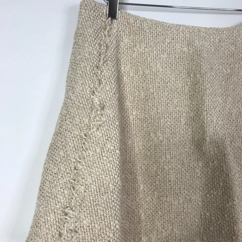 Rag Bone Skirt Womens 10 Medium Beige Tan Ivory Mini Tweed Fringe Luxury Neutral - Image 3 of 4