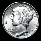 1937 Mercury Dime Silver ---- Gem BU FB Condition Stunning Coin ----  #PP272
