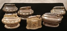 Vintage Collection of Six Ronson Spark-Wheel & Wick Table Cigarette Lighters