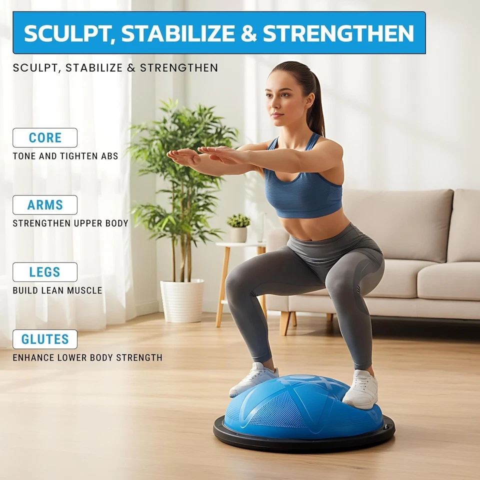 Half Balance Ball - 23 in Balance Ball - 660lb Inflatable Half Exercise Ball - Image 3 of 4