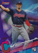 2017 Bowman s Best Bradley Zimmer Purple Refractors /250 Indians Card