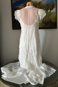 NWT La Perla Ivory Silk Lace Nightgown / Panty / Slip Set, sz L *$929*