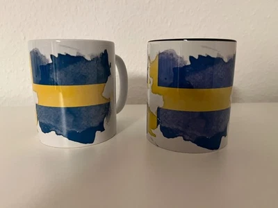 2 Tassen Schwedenfahne Schwedenflagge NEU - Bild 1 von 3
