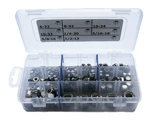 StainlessTown 18-8 Stainless Nylon Insert Lock Nut Assort Kit 6-32 to 1/2-13