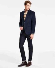 TOMMY HILFIGER MEN'S MODERN FIT CORDUROY JACKET COLOR BLUE SIZE 38S NEW