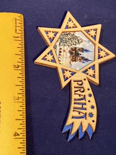 Wooden "Carved" Shooting Star MAGNET- St. Vitus Cathedral Prague, Czech - Picture 5 of 5