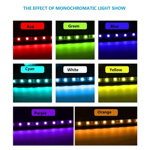 4*12LED Car Interior Light RGB Wireless Bluetooth Music Remote LED Strip Lights - Picture 7 of 12