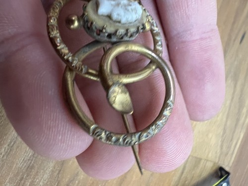 BROCHE CAMEO VICTORIANO CARCASA TALLADA - MONTAJE TIPO NUDO. - Imagen 3 de 9