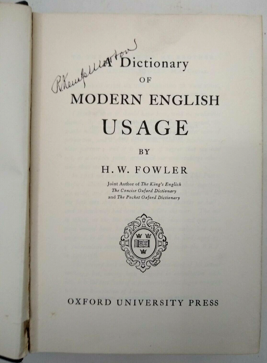 The king's English by H. W. Fowler