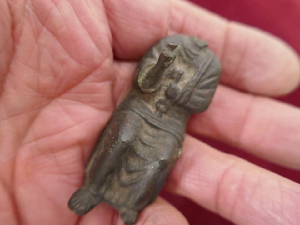 Saint Pierre en bronze patine verte,post médiéval,XVIème,H 65mm,P75g - Photo 4/4