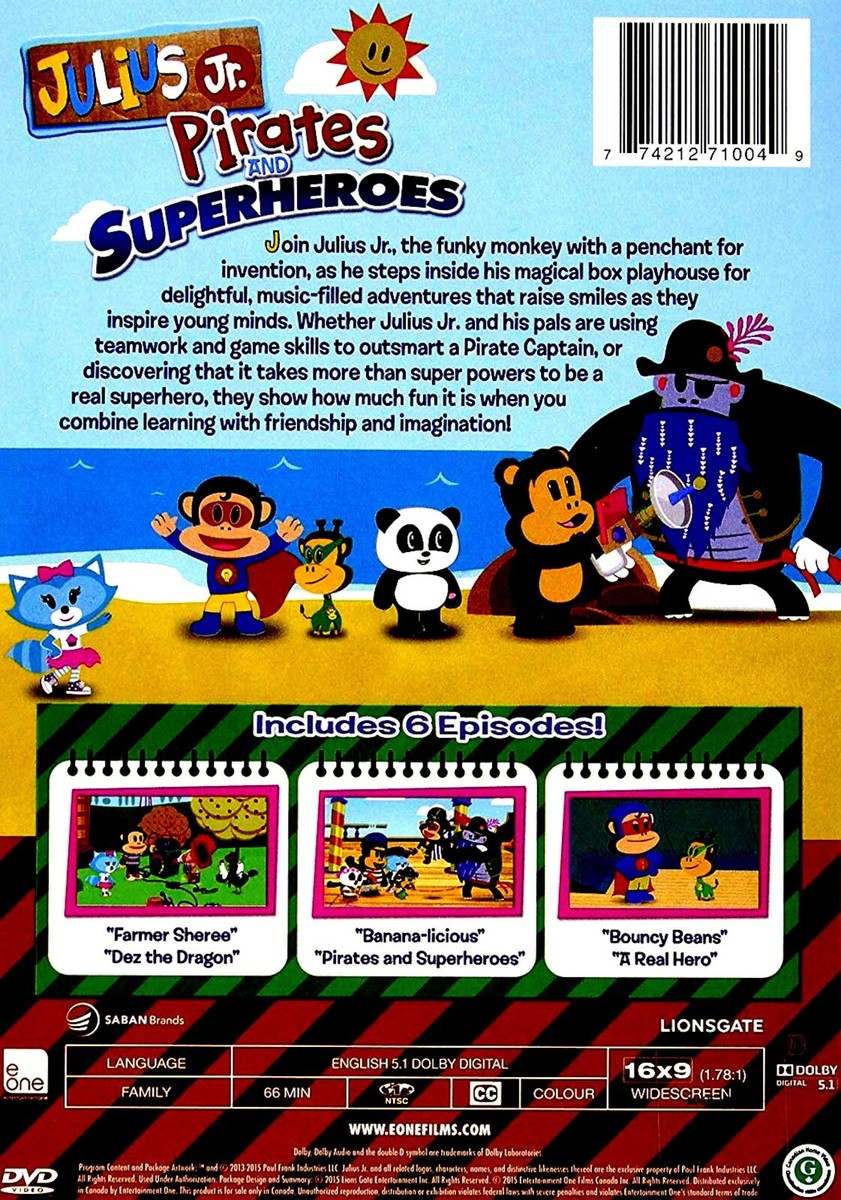 Julius Jr Pirates and SuperHeroes - New Children's DVD | eBay