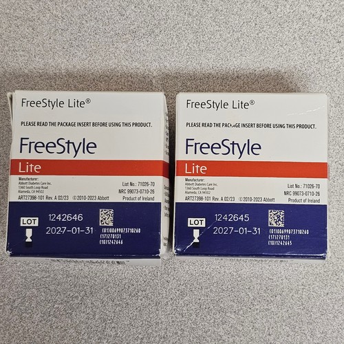 Freestyle Lite Blood Glucose Diabetic Test Strips 2 boxes x 50ct 100 strips TTL
