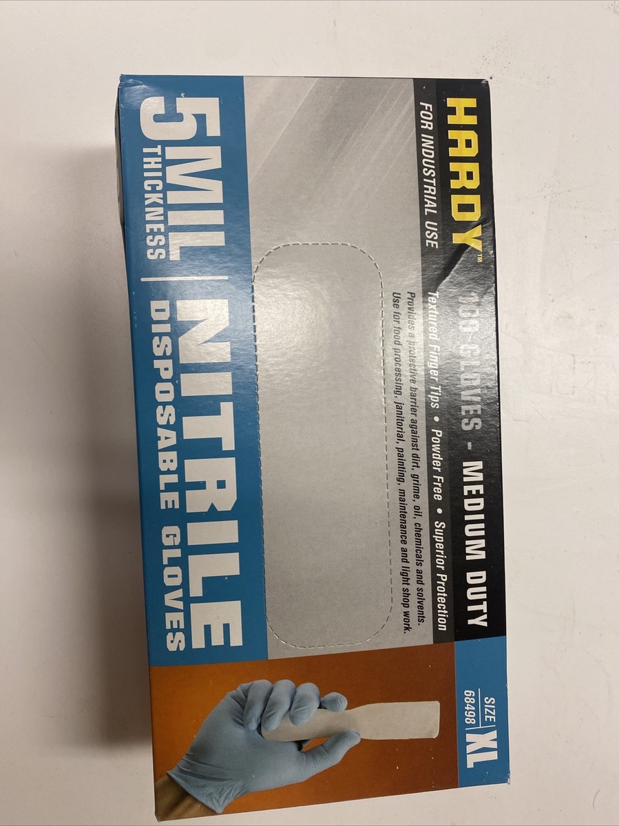 Hardy Disposable Nitrile Gloves mil Size XL