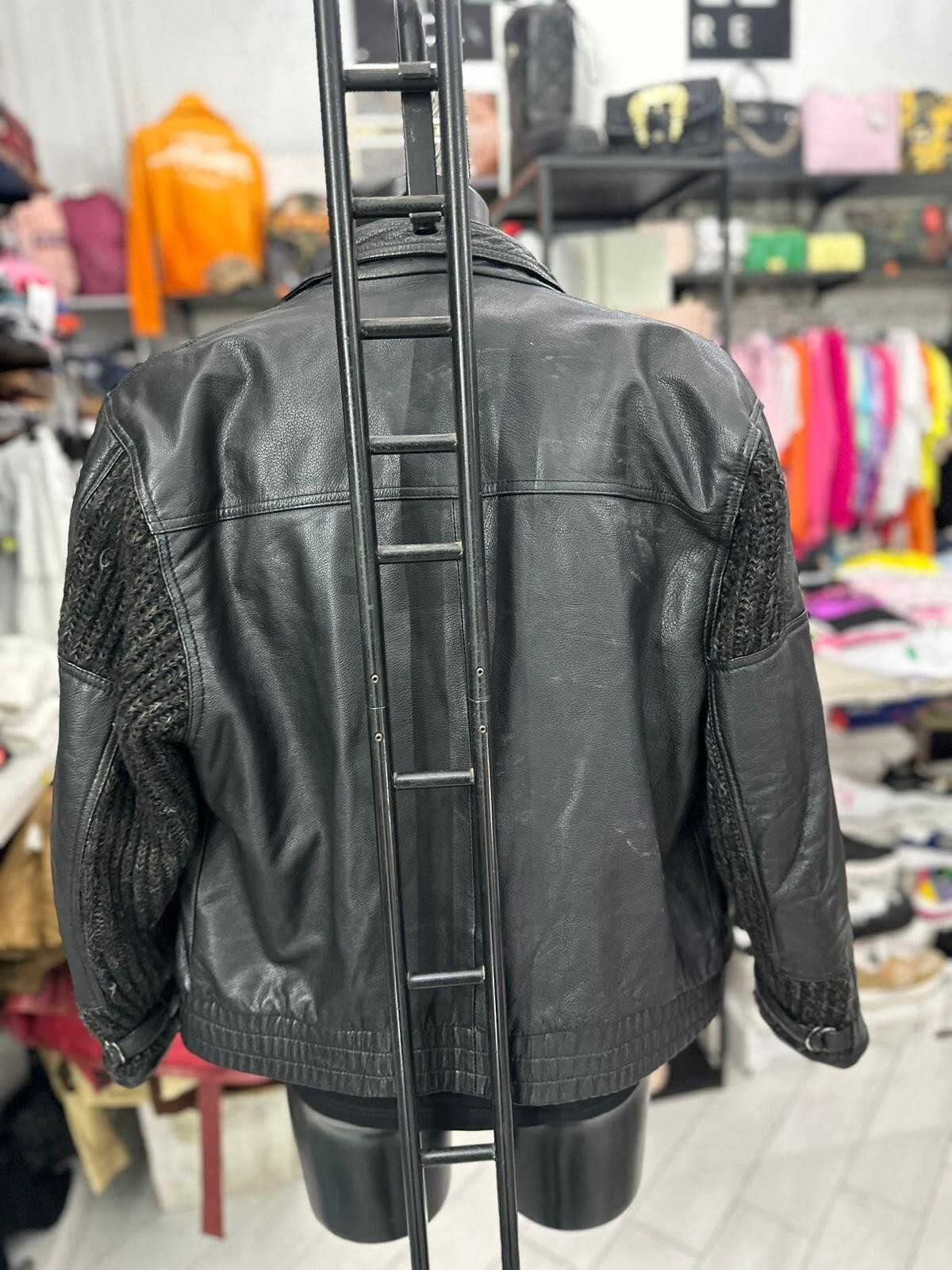 FILA FIL A' FIL giacca in vera pelle usato donna wo tg 42ro nero6