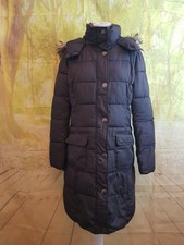 Esprit Brown Polyester Acrylic Hooded Quilted Parka Jacket. Uk Women's Size 10