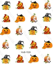 Nail Art Water Transfer Stickers Decals beautiful funny pumpkin KoB-1528