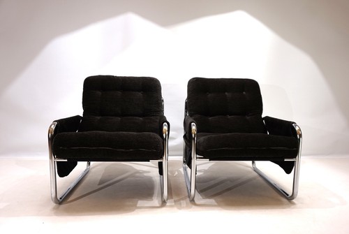 2er-Set Herlag Chrom-Freischwinger-Sessel von Johan Bertil Häggström, 1970 - Bild 22 von 24