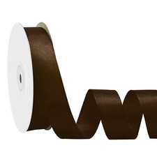 Brown Satin Ribbon 7/8 inch x 50 Yards Single Face Gift Wrap Crafts Bows