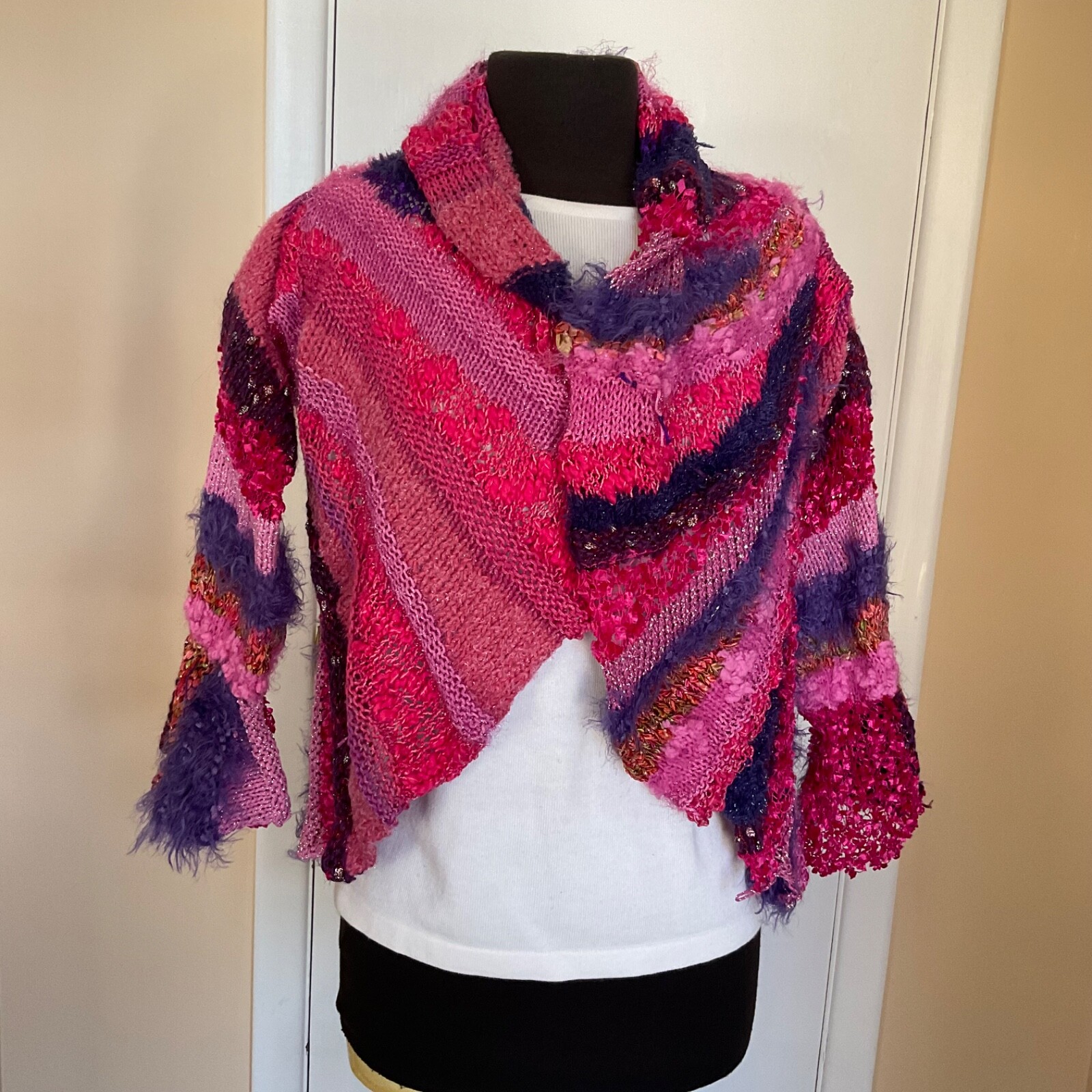 Giacca Bolero Donna Tg XS S Designer Campione Lusinghiero Drappeggio Corto Fila Modellante