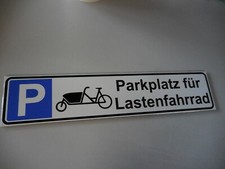 Parkplatz Schild mit Logo Lastenfahrrad Größe 520 x 110 x 4 mm