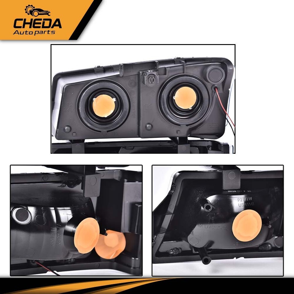 2006 Silverado Headlights Oem LED DRL Bumper Headlights For 2003-2007 Chevy Silverado/Avalanche - Black/Amber Style 2007 Chevy Avalanche Led Headlights - Foto 9