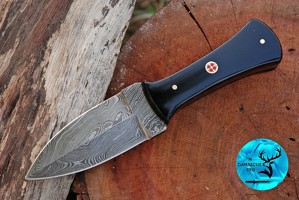 HANDMADE DAMASCUS STEEL THROWING BOOT KNIFE HUNTING CAMPING SURVIVAL EDC 870 - Image 3 of 4