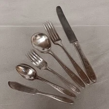 Oneida Grosvenor 6 Piece Place Setting Silverplated Forks Spoons Knife Knives