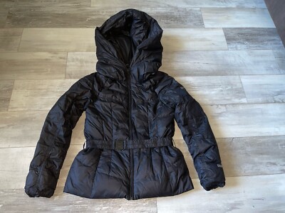 The North Face 550 Down Parka Women s Medium M Black Coat Jacket Hooded Belted