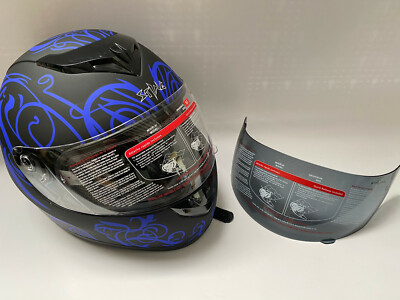 Sting Razor Gr.M Integralhelm Motorradhelm + dunkles Visier / schwarz-blau MATT
