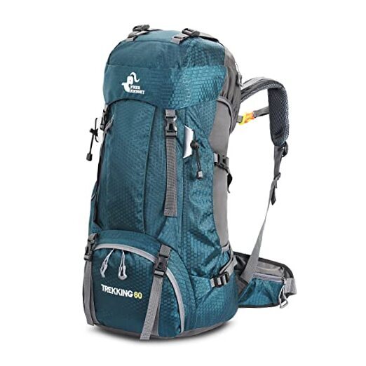 60L Waterproof Hiking Camping Backpack with Rain Cover, Large Outdoor Sport