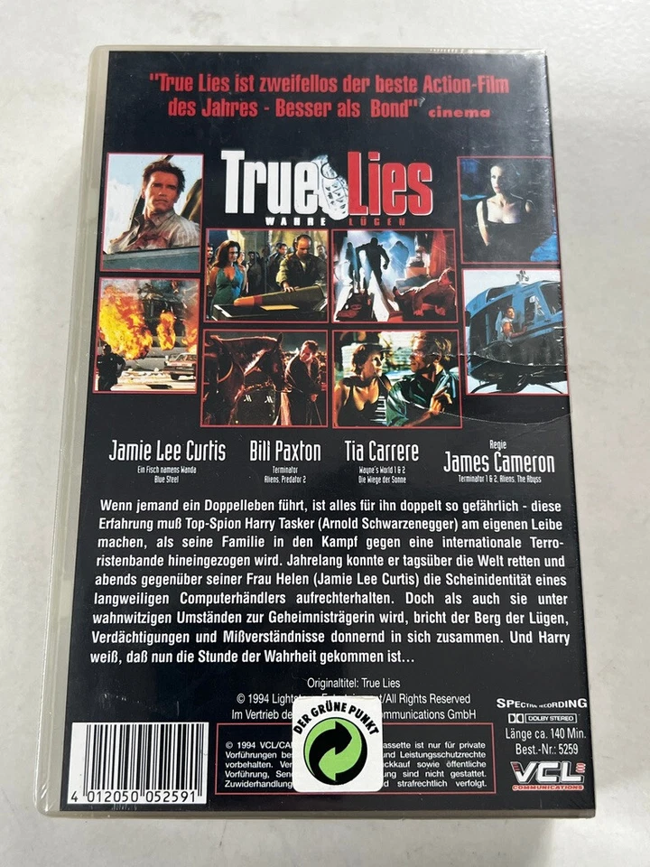 True Lies / Wahre Lügen VHS Video Kassette neu in Folie Sealed Schwarzenegger - Bild 2 von 3