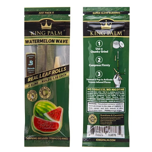 King Palm | Tamaño delgado | Onda de sandía | 20 paquetes de 2 cada uno = 40 rollos Foto 3 de 3